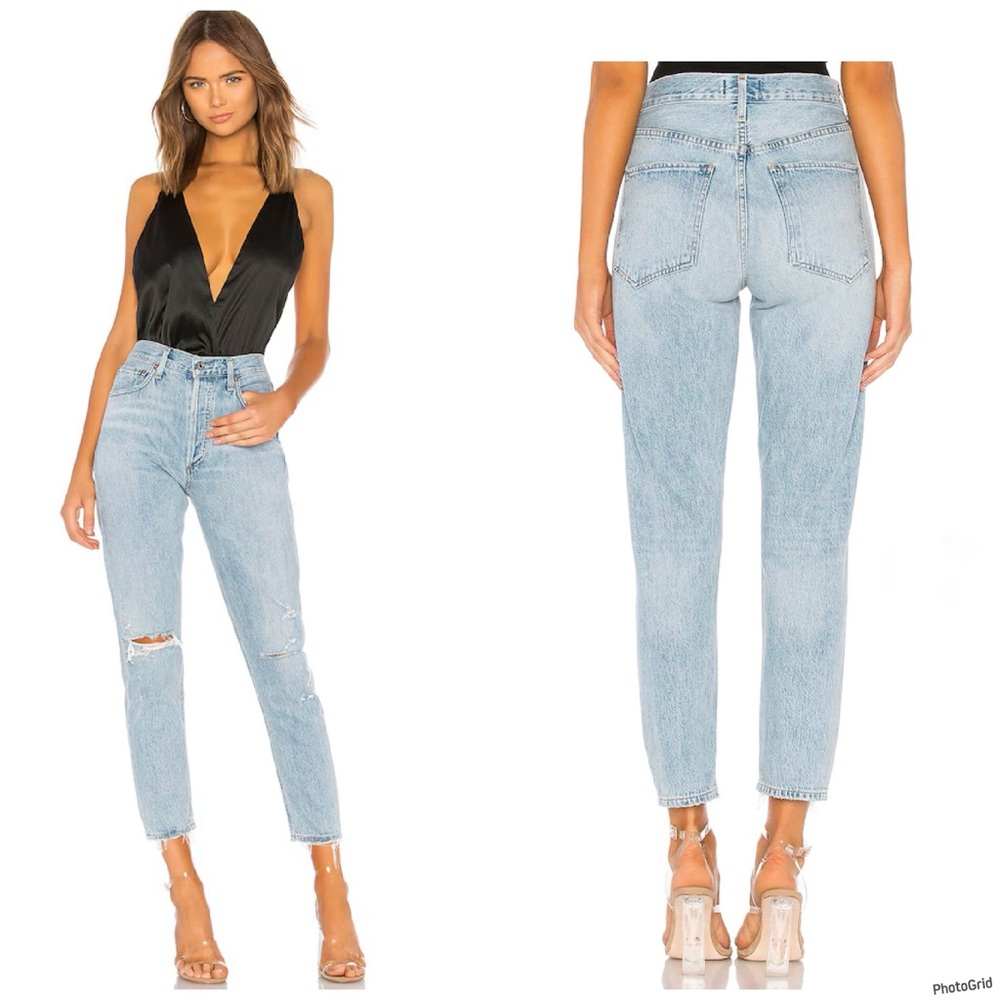 AGOLDE Jamie High Rise Classic Jeans Ripped in Shakedown A045D-983 Size 26